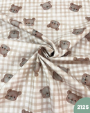 COTONE 100% - 2125 ORSETTO FONDO QUADRETTO BEIGE