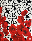 SATIN - 32 PAPAVERO ROSSO DEGRADÈ FONDO NERO E BIANCO