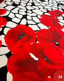 SATIN - 32 PAPAVERO ROSSO DEGRADÈ FONDO NERO E BIANCO