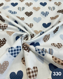 COTONE 100% - 330 CUORI GRANDI SU FONDO BIANCO