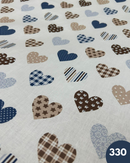 COTONE 100% - 330 CUORI GRANDI SU FONDO BIANCO