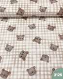 COTONE 100% - 2125 ORSETTO FONDO QUADRETTO BEIGE