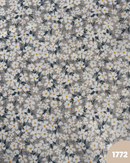 COTONE ARREDAMENTO - 1772 MARGHERITE FOGLIE BLU