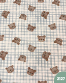 COTONE 100% - 2127 ORSETTO QUADRETTO CELESTE