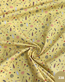 COTONE 100% - 338 FRECCIA E PIUMA INDIAN FONDO SENAPE