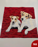 PANNELLO GOBELIN - 782 CANI FONDO ROSSO