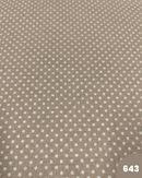 COTONE 100% - 643 POIS BIANCO FONDO BEIGE