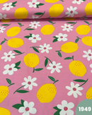 JERSEY DI COTONE - 1949 LIMONI FONDO ROSA