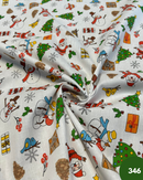 COTONE 100% - 346 BABBO NATALE E PUPAZZO DI NEVE