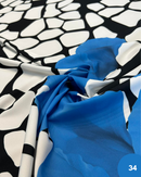 SATIN - 34 PAPAVERO AZZURRO DEGRADÈ FONDO NERO E BIANCO