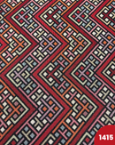 BROCCATO 1415 - ZIG ZAG FONDO ROSSO