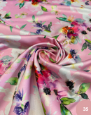SATIN LUCIDO - 35 FIORI FONDO ROSA