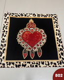 PANNELLO GOBELIN - 802 CUORE CORNICE LEOPARDATA