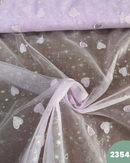 TULLE LILLA RICAMO CUORICINO - 2354