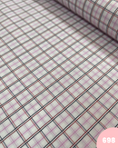 COTONE 100% - 698 QUADRETTO PICCOLO ROSA NERO E ROSSO