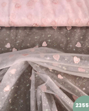 TULLE ROSA RICAMO CUORICINO - 2355