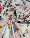 SATIN LUCIDO - 36 FIORI FONDO BIANCO SETA