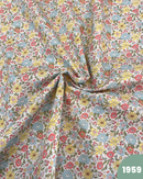 COTONE 100% - 1959 FIORI CELESTI ROSSI E GIALLI