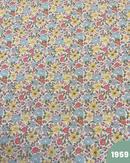 COTONE 100% - 1959 FIORI CELESTI ROSSI E GIALLI