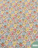 COTONE 100% - 1959 FIORI CELESTI ROSSI E GIALLI