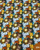 COTONE 100% - 374 ANIMALI GIUNGLA FONDO VERDE