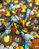 COTONE 100% - 374 ANIMALI GIUNGLA FONDO VERDE