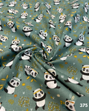 COTONE 100% - 375 PANDA INDIANO FONDO VERDE