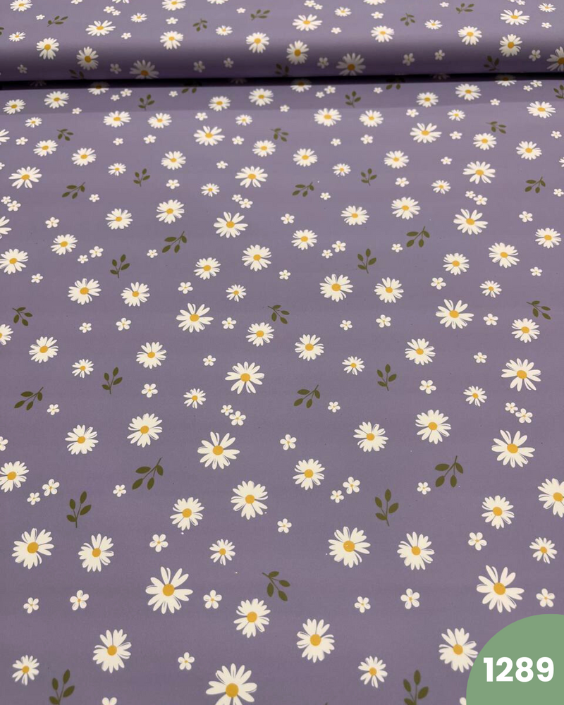 PUL IMPERMEABILE - 1289 FIORI FONDO GLICINE
