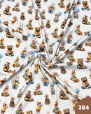 JERSEY DI COTONE - 384 CERBIATTO CONIGLIETTO ED ORSETTO PALLONCINO