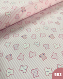 COTONE 100% - 583 ORSETTO SAGOMA FONDO RIGA ROSA