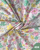 COTONE PERCALLE - 424 FIORI VERDI E ROSA