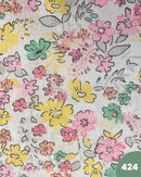 COTONE PERCALLE - 424 FIORI VERDI E ROSA