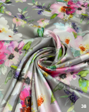 SATIN LUCIDO - 38 FIORI FONDO GRIGIO