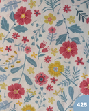 COTONE PERCALLE - 425 FIORI COLORATI E FOGLIE CELESTI