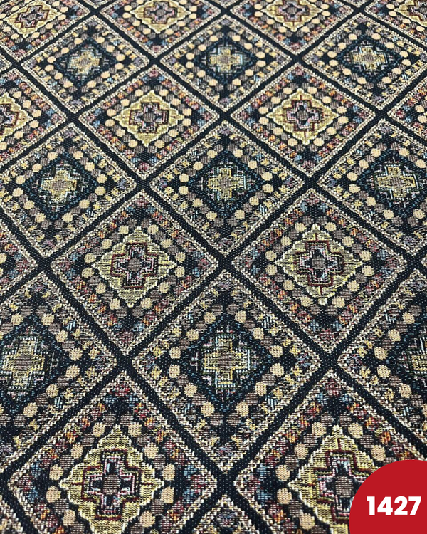 BROCCATO 1427 - ROMBI TONI BLU