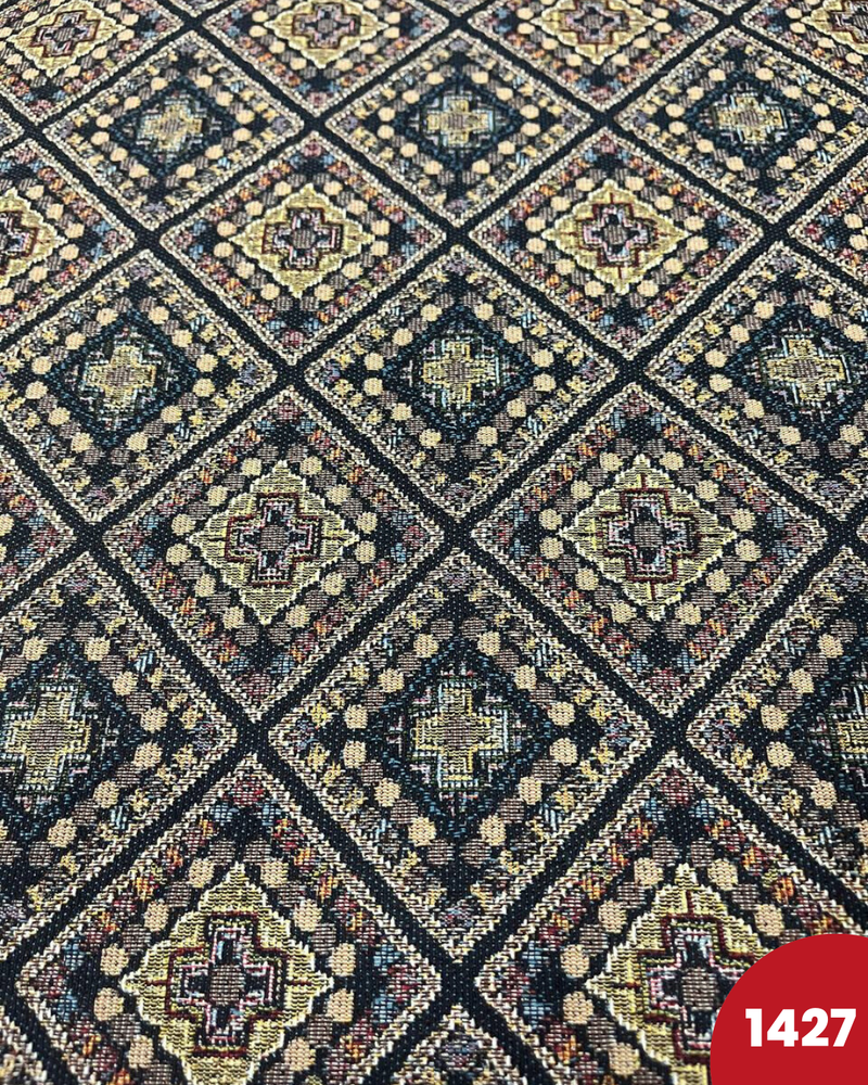 BROCCATO 1427 - ROMBI TONI BLU