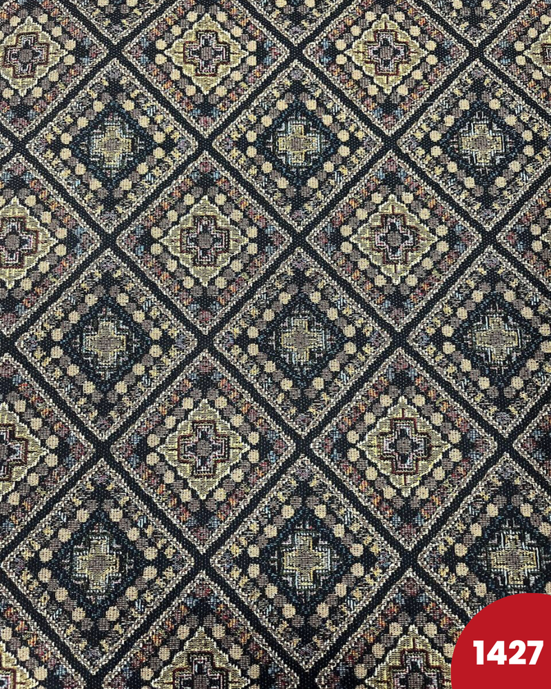 BROCCATO 1427 - ROMBI TONI BLU