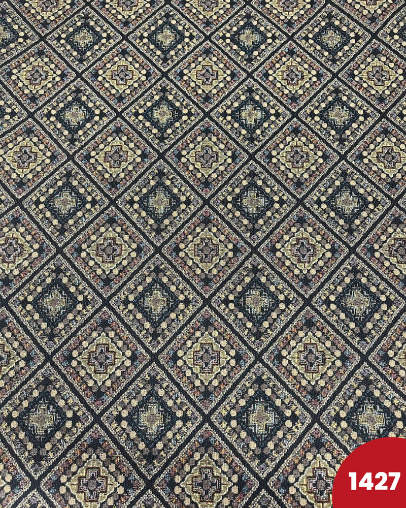 BROCCATO 1427 - ROMBI TONI BLU