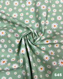 COTONE 100% - 645 MARGHERITA FONDO VERDE