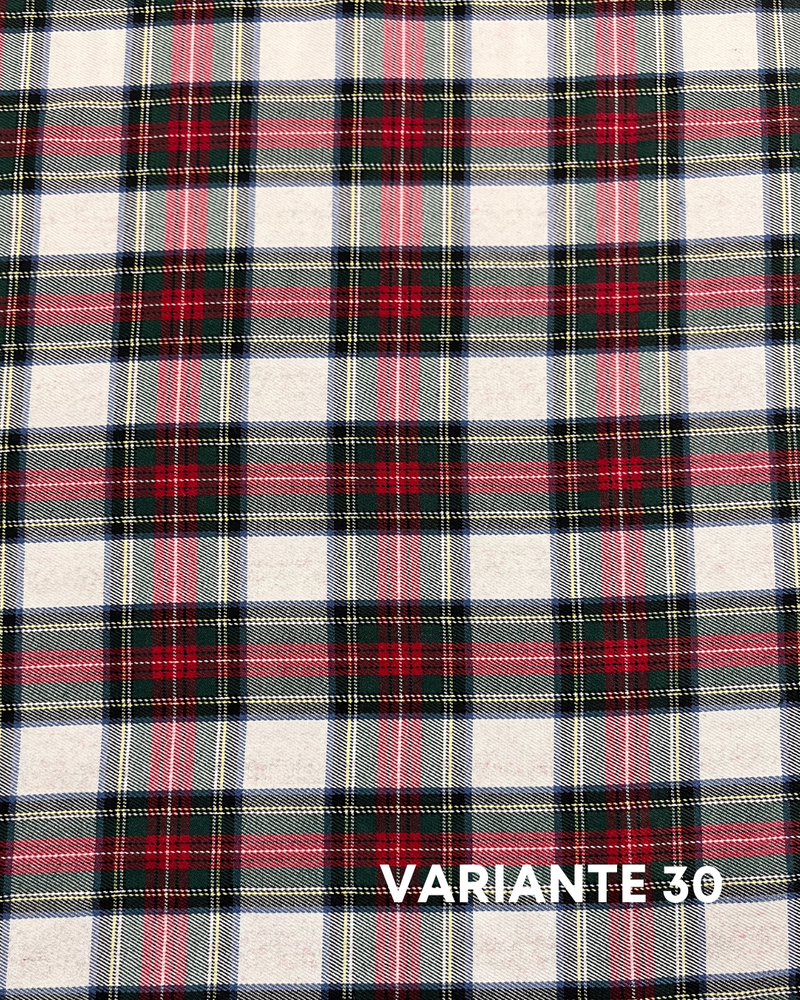 LANETTA SCOZZESE - 30 TARTAN BIANCO/VERDE/NERO