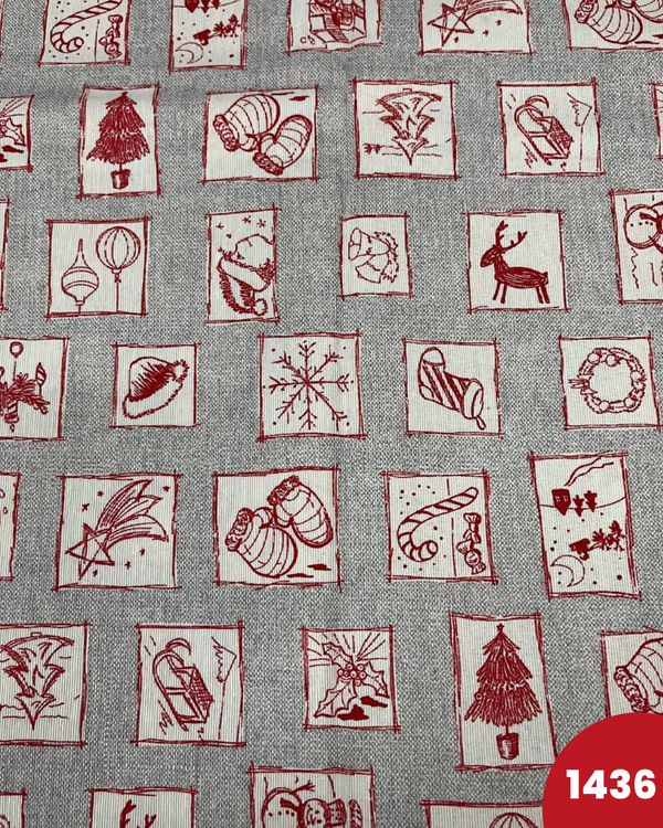 COTONE ARREDAMENTO - 1436 QUADRATI FONDO GRIGIO