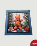 PANNELLO IN VELLUTO - 1520 PAN DI ZENZERO CORNICE BLU