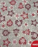 COTONE ARREDAMENTO - 1442 STELLE E CUORI FONDO GRIGIO