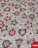 COTONE ARREDAMENTO - 1442 STELLE E CUORI FONDO GRIGIO