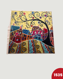 PANNELLO IN VELLUTO - 1535 ALBERO DELLA VITA FONDO GIALLO