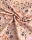 COTONE 100% - 711 FIORE 3D FONDO ROSA