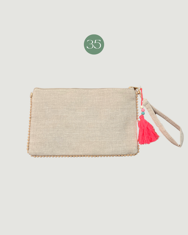 POCHETTE TINTA UNITA PANNA - 35