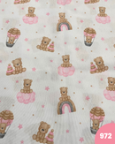 COTONE ARREDAMENTO - 972 ORSETTO NUVOLE ROSA