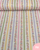 COTONE 100% - 712 RIGHE COLORATE E FIORELLINI