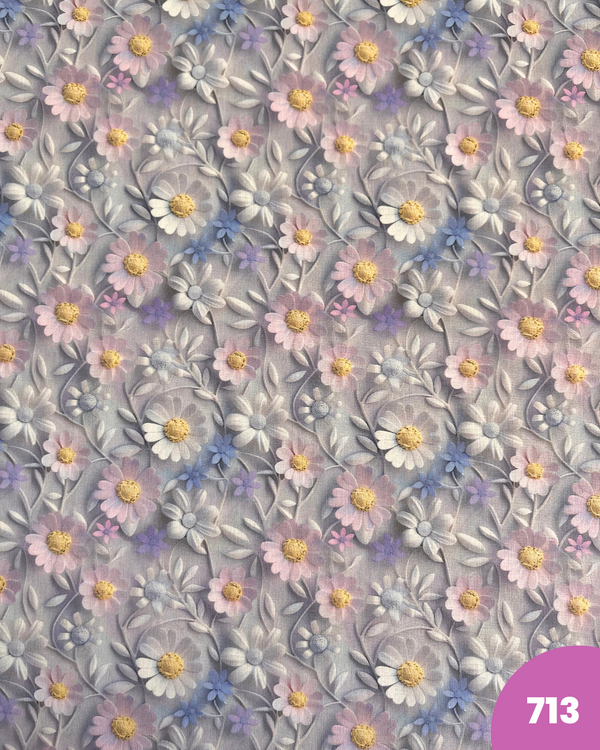 COTONE 100% - 713 FIORI 3D LILLA
